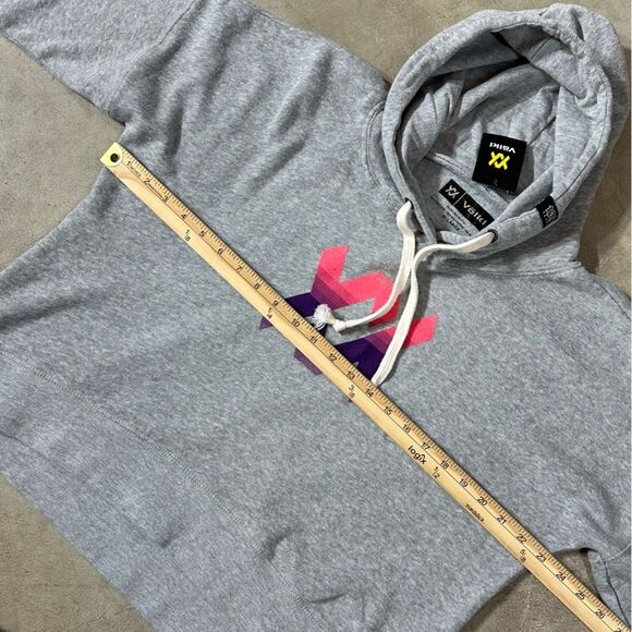 VÖLKL W'S CROP HOODIE Womens Size XL NWT Gray Lightweight Pullover Sweatshirt - Picture 7 of 11